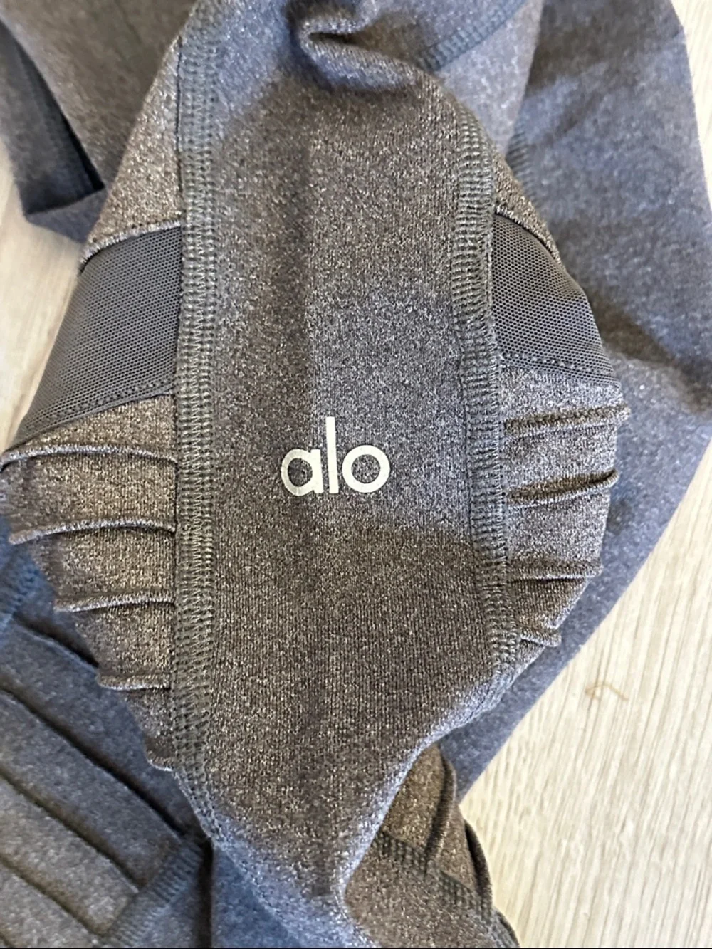 ALO Yoga Gray High-Waist Moto Leggings - Picture 8 of 10